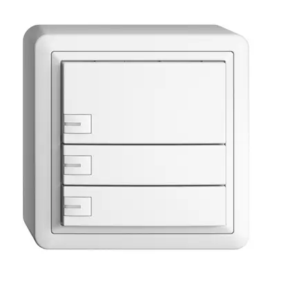 Poussoir KNX RGB AP EDUE, 250mW, a.LED RGB, 3×poussoir, comm.1×touche, bc 
