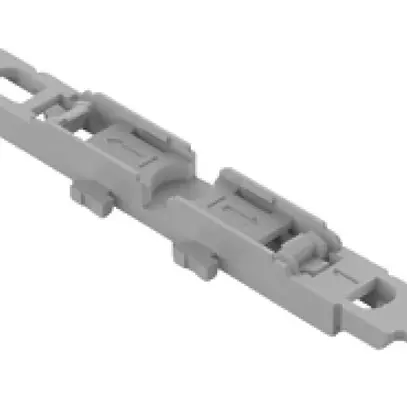 Befestigungsadapter WAGO mit Zugentlastung 2×4mm² Rastfuss grau 