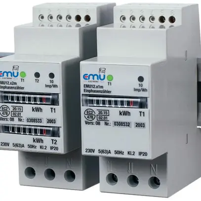 Compteur d'énergie 1L EMU12×2M 2T 63A 1×230VAC 