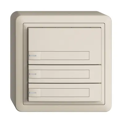 Poussoir KNX RGB AP EDUE, 250mW, LED RGB, a.papier, 3×poussoir, 1×touche, crema 