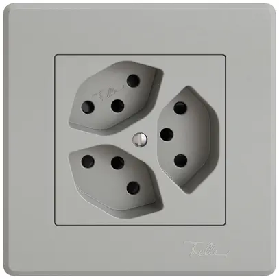 Presa INC EDIZIO.liv SNAPFIX® 3×T13 con shutter grc 