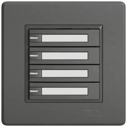 Pulsante universale INC EDIZIO.liv UNI SNAPFIX® c.LED RGB 4× com.1T targ.grs 