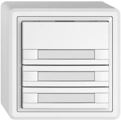 Poussoir universel AP EDIZIO.liv UNI SNAPFIX® s.LED 3× comm.2T étiqu.bc 