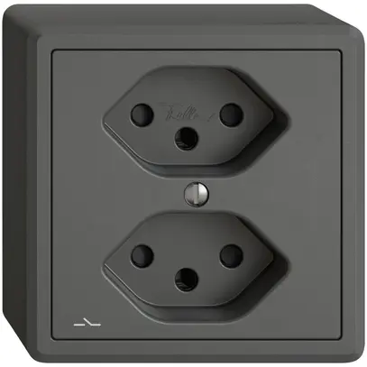 Prise AP EDIZIO.liv SNAPFIX® 2×T13 1×S avec shutter grf 