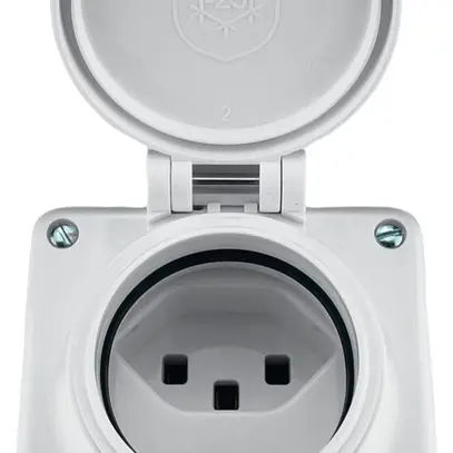 Prise AP Electro-Mica 1×T23 16A 250V IP55 avec couvercle blanc 