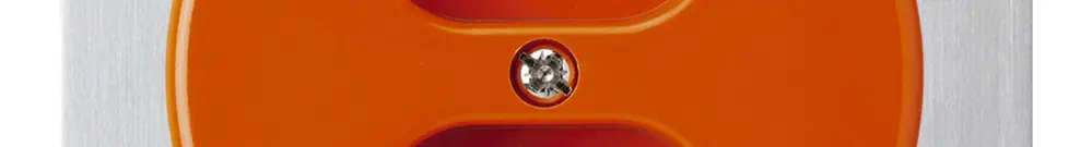 Inserto per presa INC basico 2×tipo 13S con placca di fissaggio arancione 
