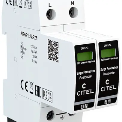 Parafulmine  Citel DAC1-13S-20-275 tipo 1+2, 2-poli 