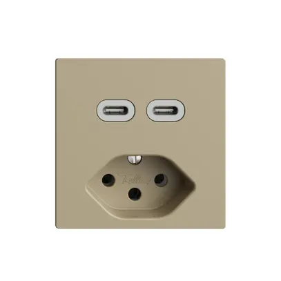 Presa USB 2×tipo C + tipo 13 Feller EDIZIOdue F 230V 3000mA sand 