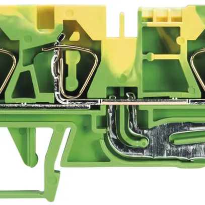 Borne de terre joignable WKFN 0.13…6mm² 3×racc.ressort 1 ét.rail DIN 35mm vt/jn 