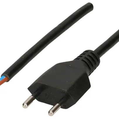 Câble de raccordement MAX HAURI PVC 10A 230V 2×1mm² T11 embout de câble 5m noir 