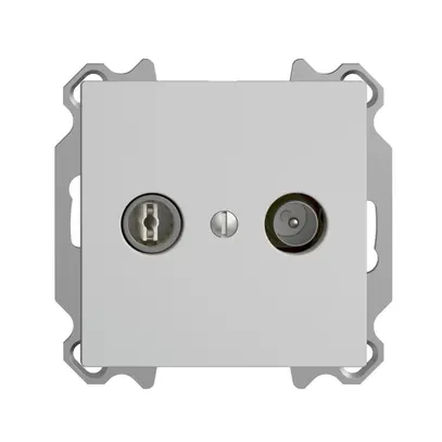Presa TV-R INC EDIZIOdue 23dB grigio chiaro a banda larga 5…2000MHz, FM 