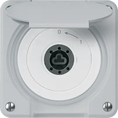 Contact pivotant à clé ENC robusto IP55 gris avec clapet sans cylindre 2P combi 