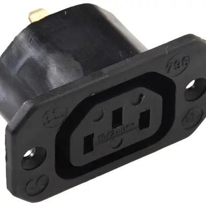Presa d'apparecchi INS tipo C13 (F) ELBRO 10A 230VAC max.70°C 4.8mm nero IP20 