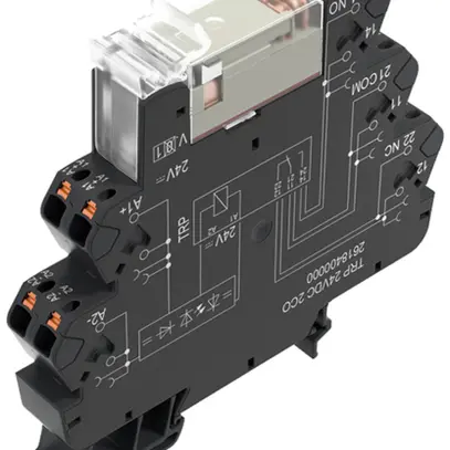 Relais WM TRP 2CO AgNi+Au 19.2…28.8VDC 8A/250VAC push-in 