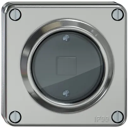 Interrupteur à poussoir ENC ELEMENT Wiser 1c 1t aluminium 