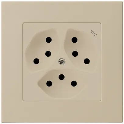 Prise ENC kallysto.pro 3×T13 beige avec sécurité enfants 