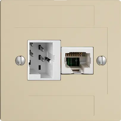 Scatola INC 1×TT,1×RJ45/u 4P EDIZIOdue ITplus ITM vanille 
