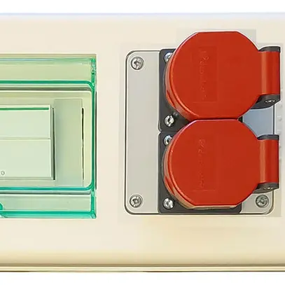 Boîte de sortie Canalis KNB 32A avec FI/LS C16A 30mA 10kA 2×(2×T25) 3L+N+PE 