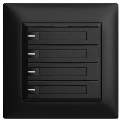 Poussoir KNX RGB ENC EDUE FMI, 250mW, a.LED RGB, papier, 4×pouss., 1×touche, no 