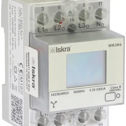 Compteur d'énergie numérique AMD ISKRA 3 phases MID 5…65A bidirectionnel M-Bus 