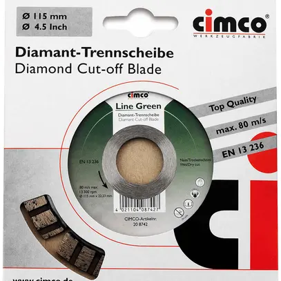 Disque diamant à trancher Cimco Line Green Ø150mm 