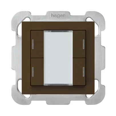 UP-Taster kallysto B KNX 4× RGB LED s/e-link braun 