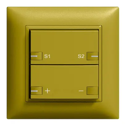 Poussoir ENC ZEP dimmer-scène 1c/2t avec LED EDIZIOdue olive 