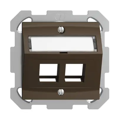 Kit montaggio INC Edue FM, con cappa di uscita obliqua, per 2×Keystone, coffee 