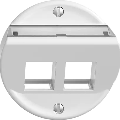 Kit montaggio Sdue, con cappa di uscita obliqua p.2×Keystone bianco 