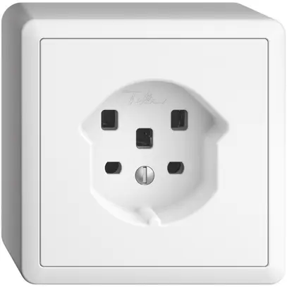 Prise AP EDIZIOdue T25 16A blanc, avec bornes enf. 