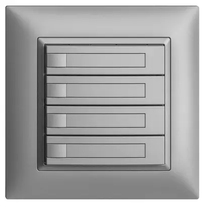 Pulsante KNX RGB INC EDUE FMI, 250mW, s.LED, c.carta, 4×pulsante, 1×tasto, si 