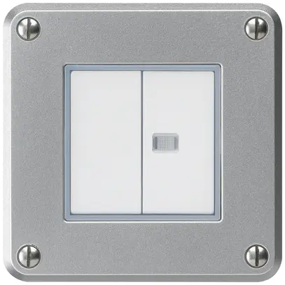 Contact à poussoir ENC robusto IP55 2×1P aluminium 1×lumineux pour combinaison 