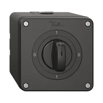 Interrupteur rotatif NAP NEVO, 0/1L, avec manette, KS, 0-1-0-1, noir 