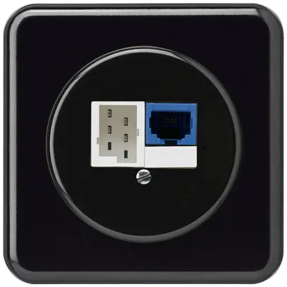 Insert pour prise ENC DSL basico 1×RJ45/1×T+T noir 