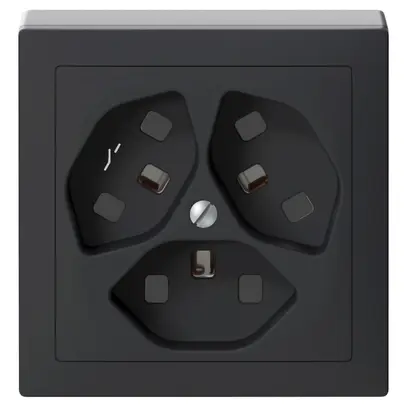 Prise AP SIDUS 3×T23/1 anthracite avec shutter 