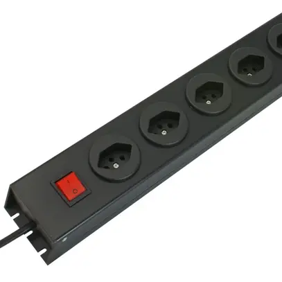 Presa multipla MH 5×T13 PowerLine, Td 3×1mm², 1.5m, nero 