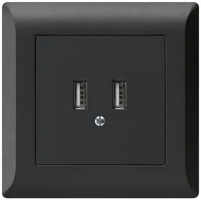 Prise de charge USB ENC Hager kallysto.line 240V 2400mA noir 