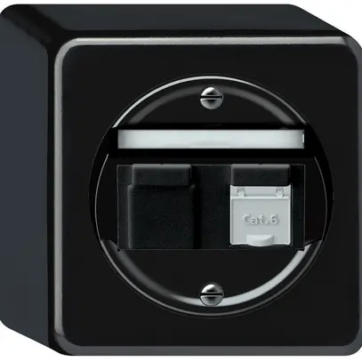 Boîte de raccordement AP origin RJ45 8(8) cat.6 oblique 88×88×54mm noir 