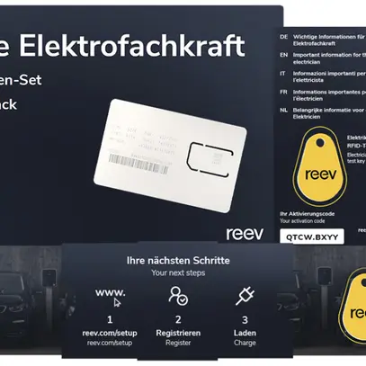 Kit di configurazione reev Connect REEVCNSET01 con SIM 2×codice 2×RFID 