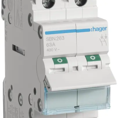 Interruttore AMD Hager 63A 400V 2 chiusura 0 apertura 0 invertitore 2UM 