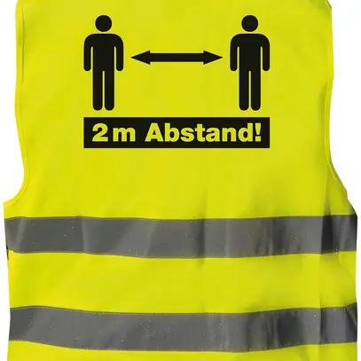 Gilet ad alta visibilità Cimco "2m di distanza" EN ISO 20471 68×66cm 
