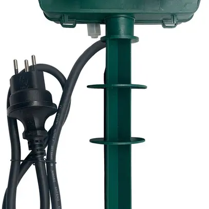 Gartensteckdose ELBRO, 4×Steckdose Typ 13, Kabel 3m, Stecker Typ 13, IP55, grün 
