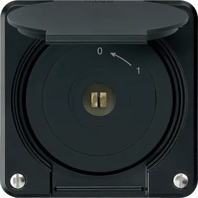 Contatto rotativo chiave quadrata INC robusto IP55 nero con coperchio 2P combi 