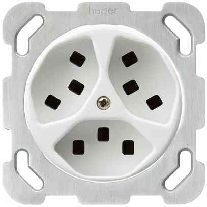 Presa INC Hager basico 3×tipo 23 B bianco 