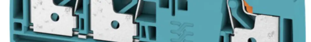 Morsetto di passaggio Weidmüller A3C PUSH IN 6mm² 3 contatti TS35 blu 