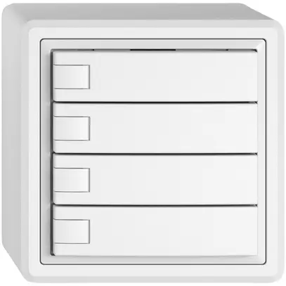 Pulsante universale AP EDIZIO.liv UNI SNAPFIX® s.LED 4× com.1T bi 