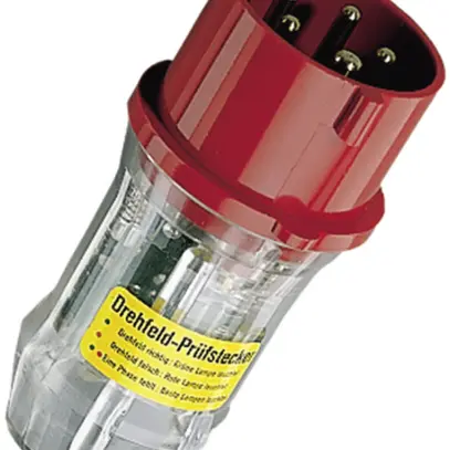 Spina di prova CEE 63A 5P 6h 400V rosso contr. campo rotante 