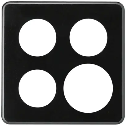 Placca di cop. basico 2×2/3×43+1×58 nero 