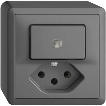AP-Leuchtkombination A-R/1L+T13 dunkelgrau KS EDIZIOdue mit Linse, LED gelb 