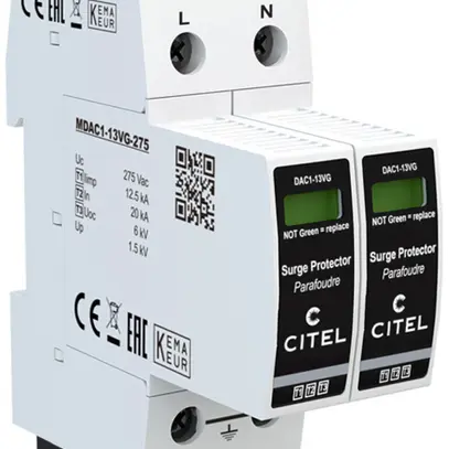 Parafoudre  Citel DAC1-13VGS-20-275 type 1+2+3, 2-pôles 